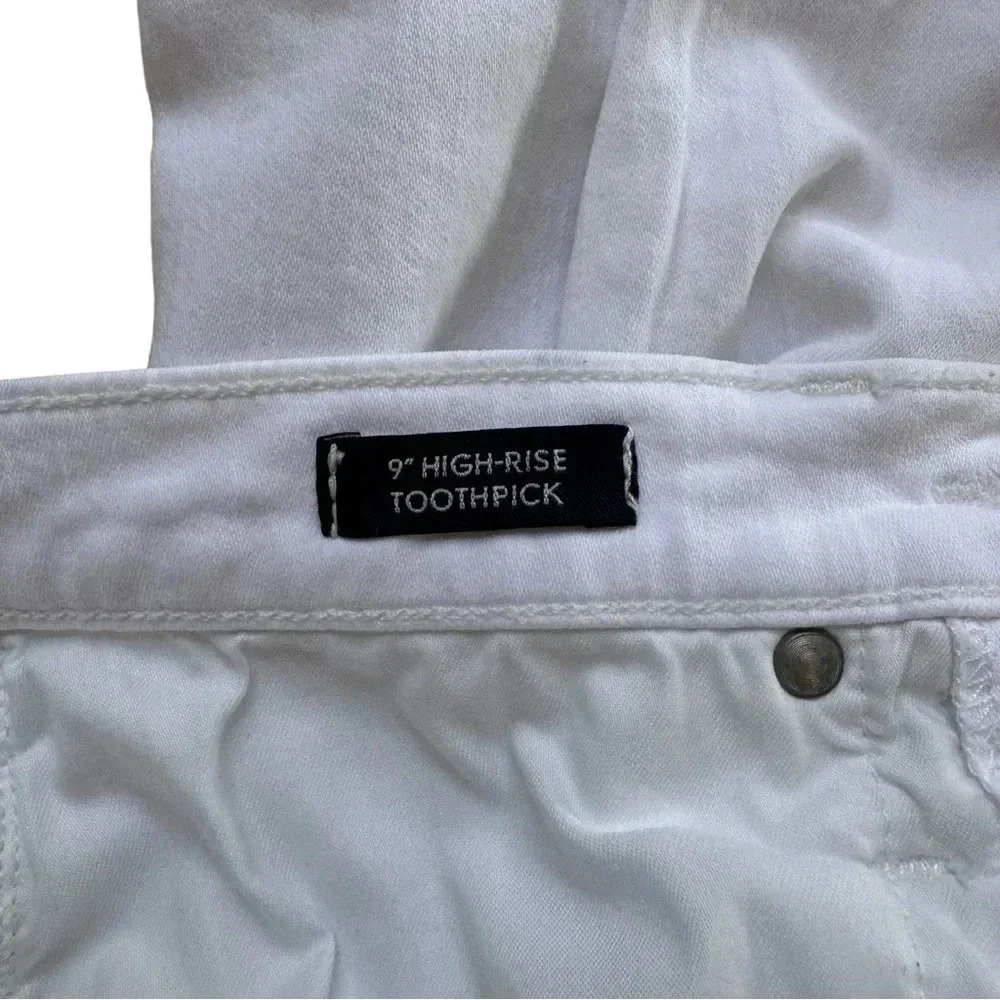 J Crew White Jeans 9” High-rise Toothpick Skinny Denim Pants - Picture 10 of 15